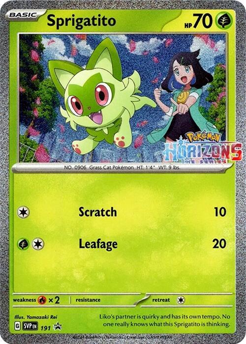Sprigatito - 191 (Pokemon Horizons Stamped)