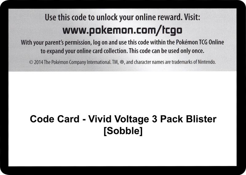 Code Card - Vivid Voltage 3 Pack Blister [Sobble]
