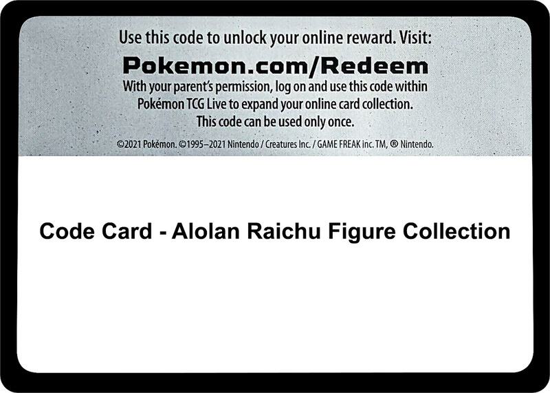 Code Card - Alolan Raichu Figure Collection