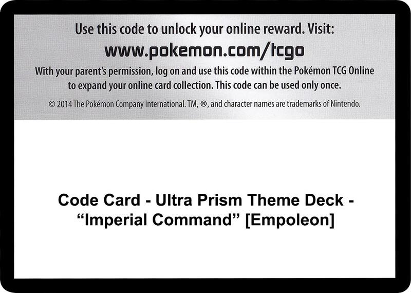 Code Card - Ultra Prism Theme Deck - "Imperial Command" [Empoleon]