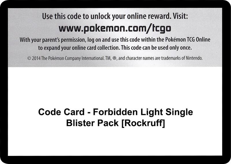 Code Card - Forbidden Light Single Blister Pack [Rockruff]