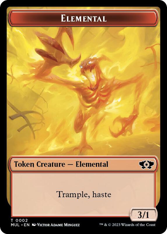 Elemental (0002) // Spirit (0014) Double-Sided Token