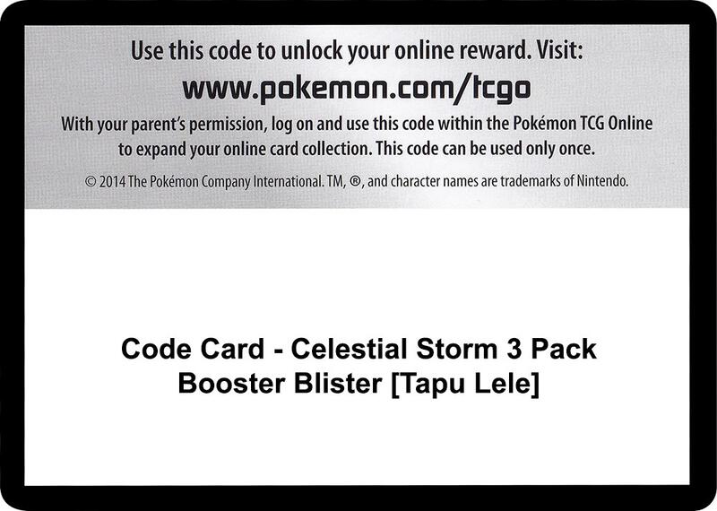 Code Card - Celestial Storm 3 Pack Booster Blister [Tapu Lele]