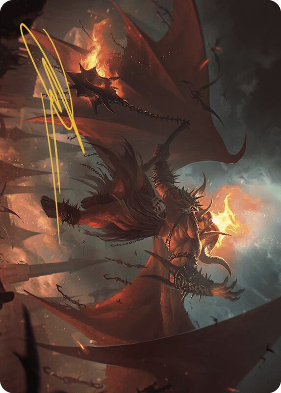 Rakdos, Patron of Chaos Art Card (22/49) (Gold-Stamped Signature)