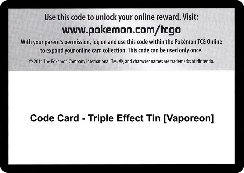 Code Card - Triple Effect Tin [Vaporeon]