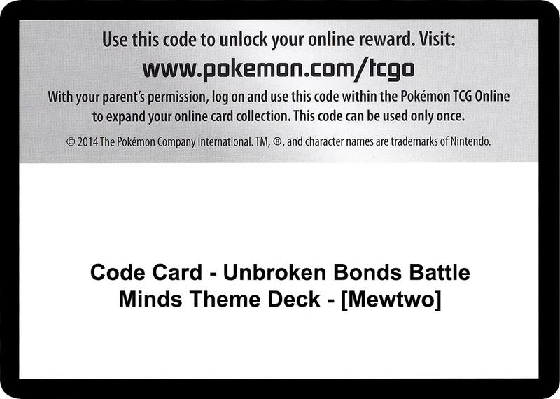 Code Card - Unbroken Bonds Battle Minds Theme Deck - [Mewtwo]
