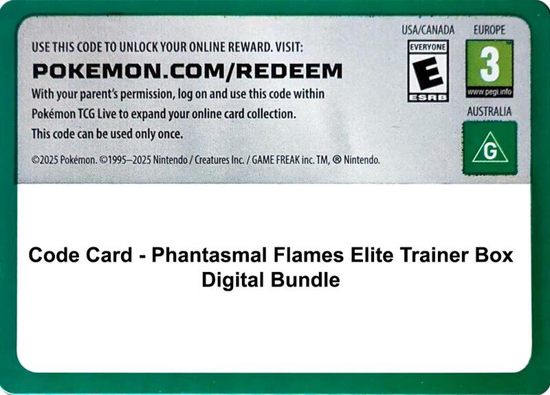 Code Card - Phantasmal Flames Elite Trainer Box Digital Bundle