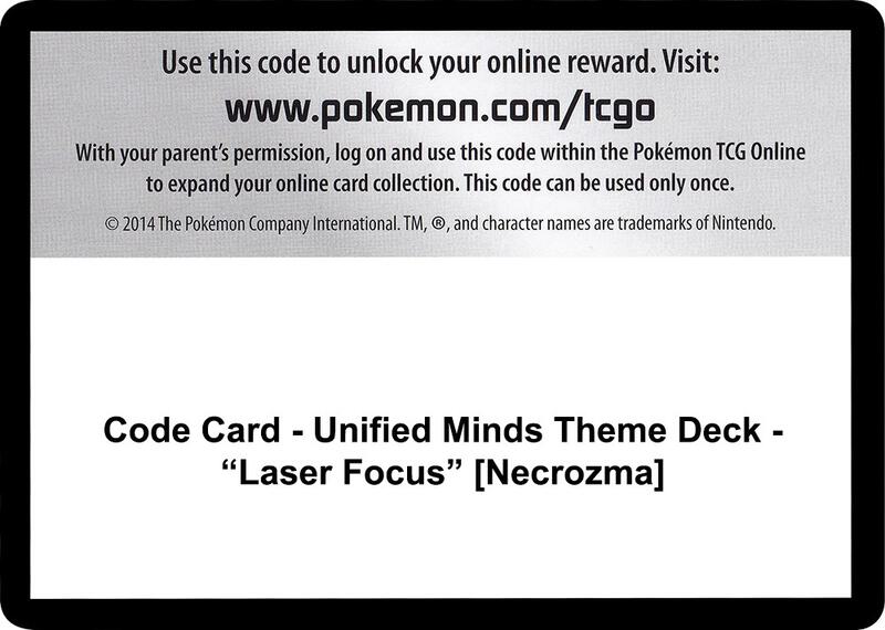 Code Card - Unified Minds Theme Deck - "Laser Focus" [Necrozma]