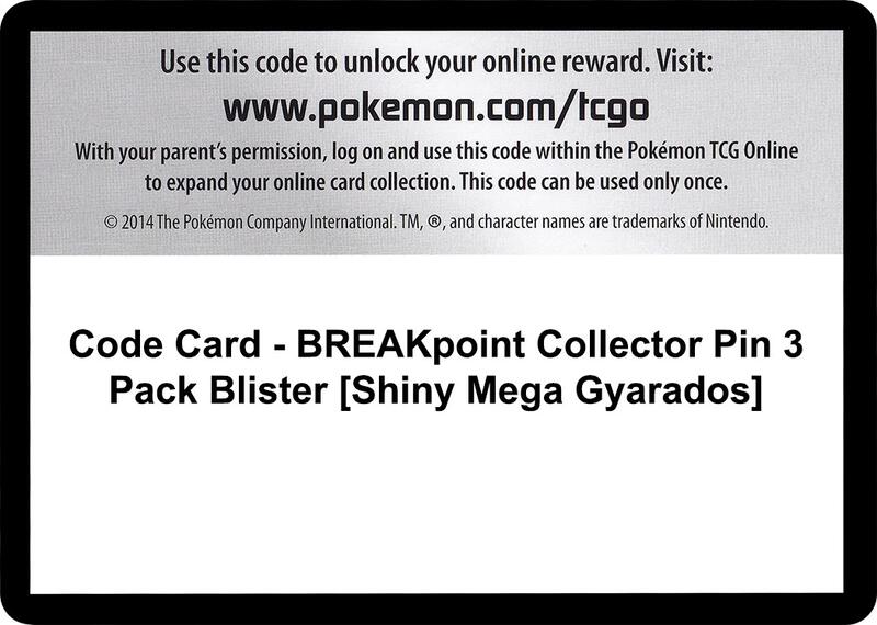Code Card - BREAKpoint Collector Pin 3 Pack Blister [Shiny Mega Gyarados]