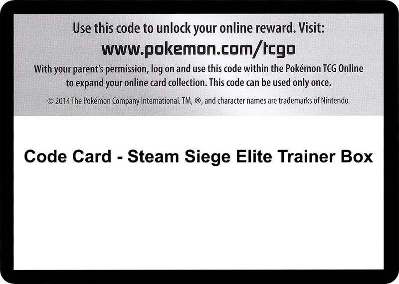 Code Card - Steam Siege Elite Trainer Box