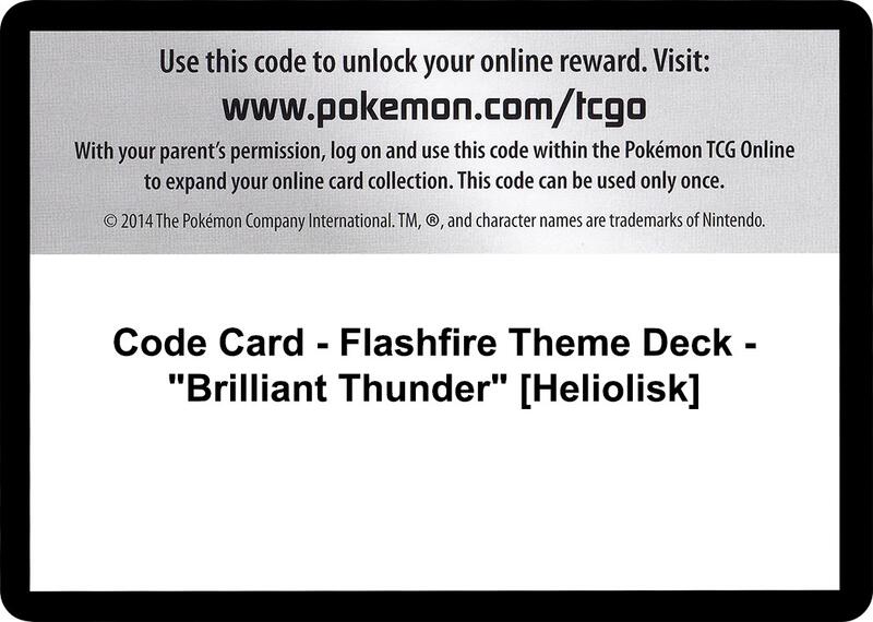 Code Card - Flashfire Theme Deck - "Brilliant Thunder" [Heliolisk]