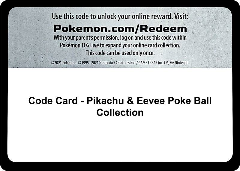 Code Card - Pikachu & Eevee Poke Ball Collection