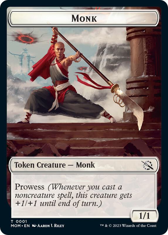 Monk // Phyrexian Saproling Double-Sided Token