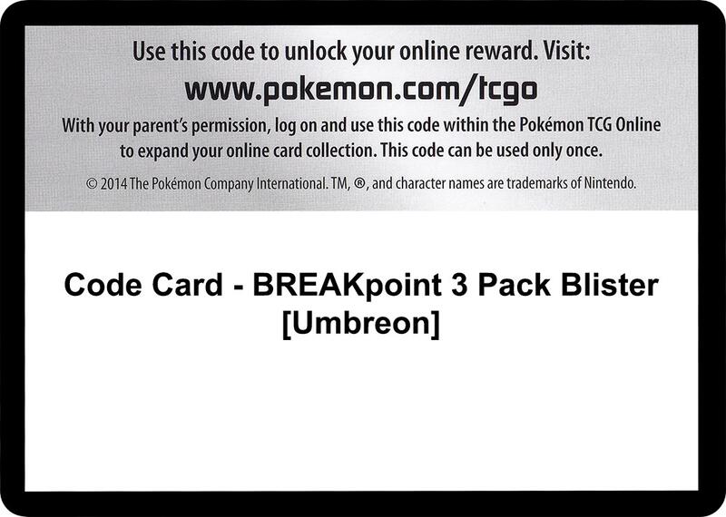 Code Card - BREAKpoint 3 Pack Blister [Umbreon]