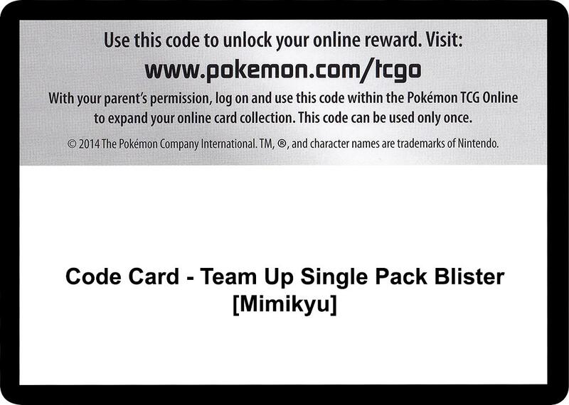 Code Card - Team Up Single Pack Blister [Mimikyu]