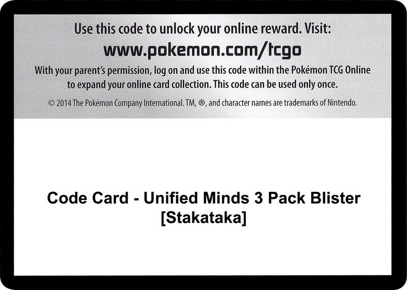 Code Card - Unified Minds 3 Pack Blister [Stakataka]