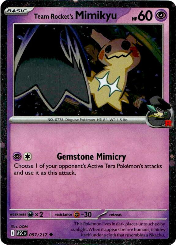 Team Rocket's Mimikyu - 097/217 (Cosmos Holo)