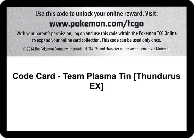 Code Card - Team Plasma Tin [Thundurus EX]