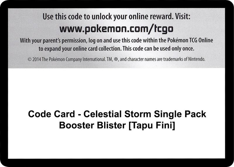 Code Card - Celestial Storm Single Pack Booster Blister [Tapu Fini]