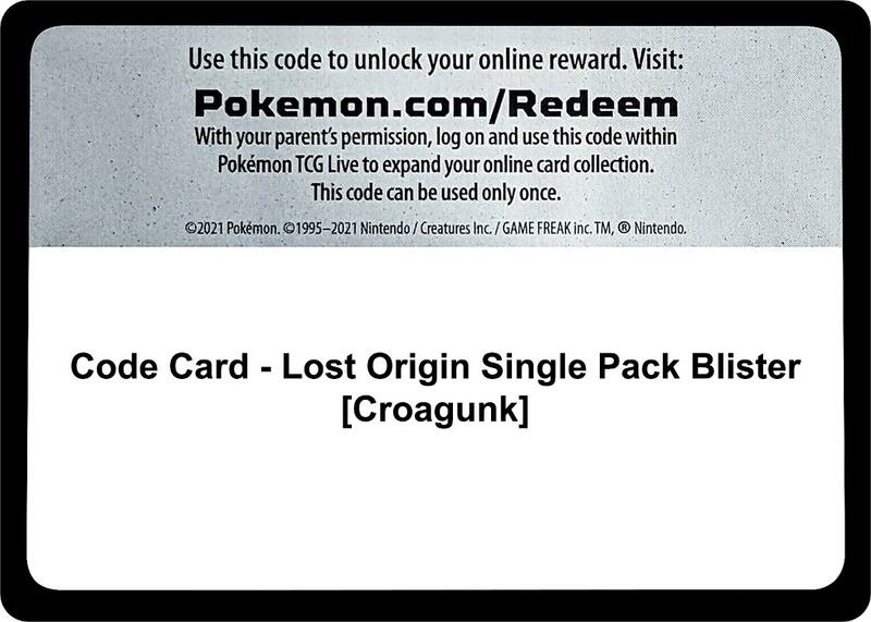 Code Card - Lost Origin Single Pack Blister [Croagunk]