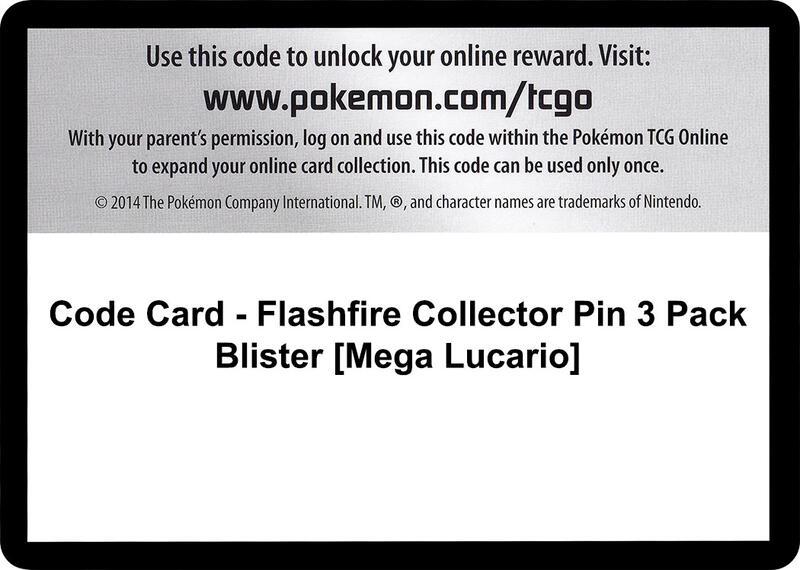 Code Card - Flashfire Collector Pin 3 Pack Blister [Mega Lucario]