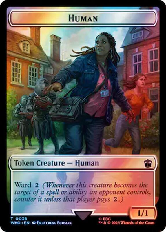 Human (0038) // Clue (0055) Double-Sided Token (Surge Foil)