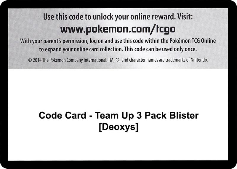 Code Card - Team Up 3 Pack Blister [Deoxys]