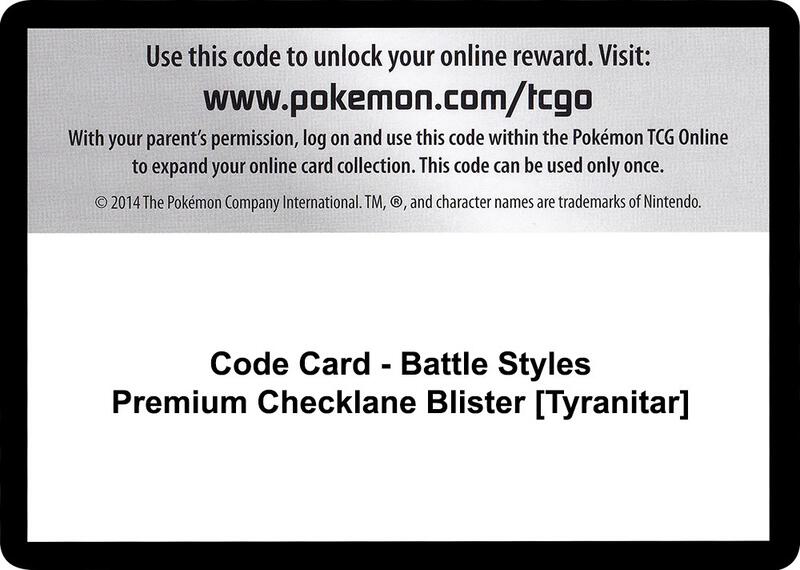 Code Card - Battle Styles Premium Checklane Blister [Tyranitar]