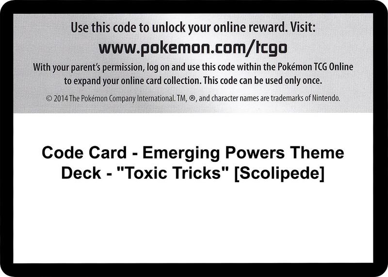 Code Card - Emerging Powers Theme Deck - "Toxic Tricks" [Scolipede]