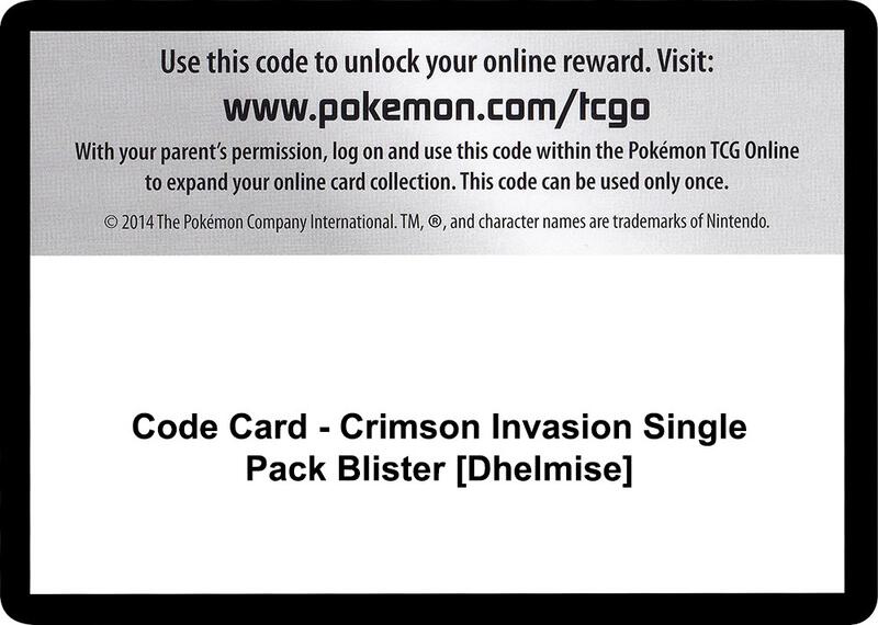 Code Card - Crimson Invasion Single Pack Blister [Dhelmise]