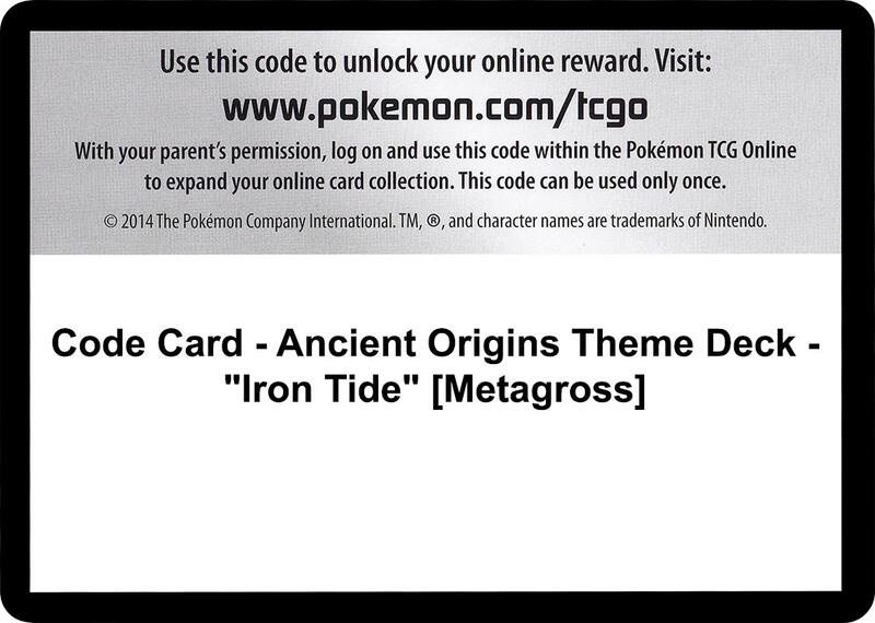 Code Card - Ancient Origins Theme Deck - "Iron Tide" [Metagross]