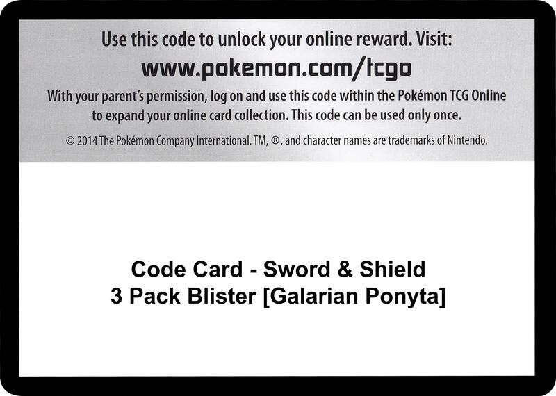 Code Card - Sword & Shield 3 Pack Blister [Galarian Ponyta]