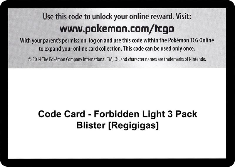 Code Card - Forbidden Light 3 Pack Blister [Regigigas]