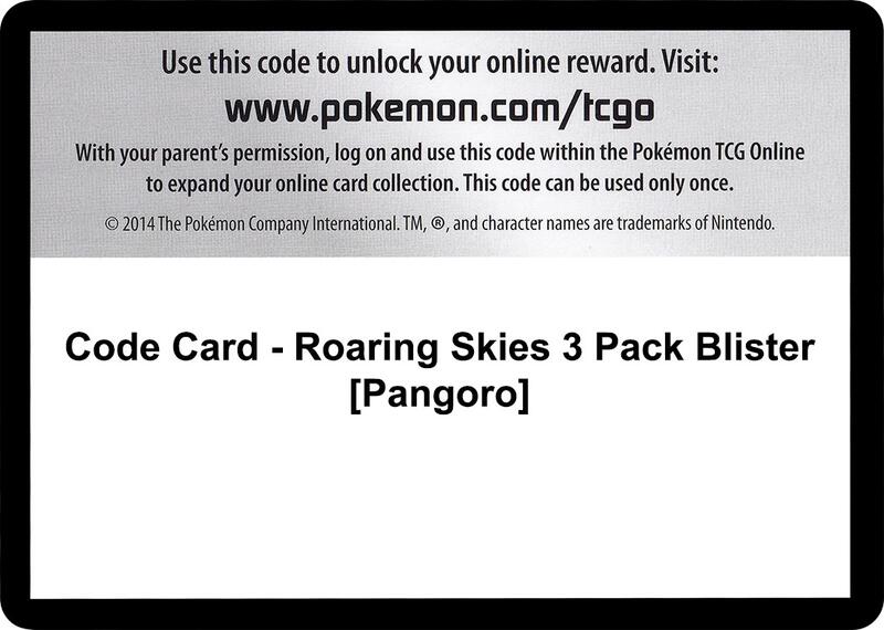 Code Card - Roaring Skies 3 Pack Blister [Pangoro]