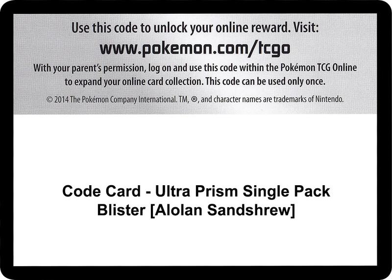 Code Card - Ultra Prism Single Pack Blister [Alolan Sandshrew]
