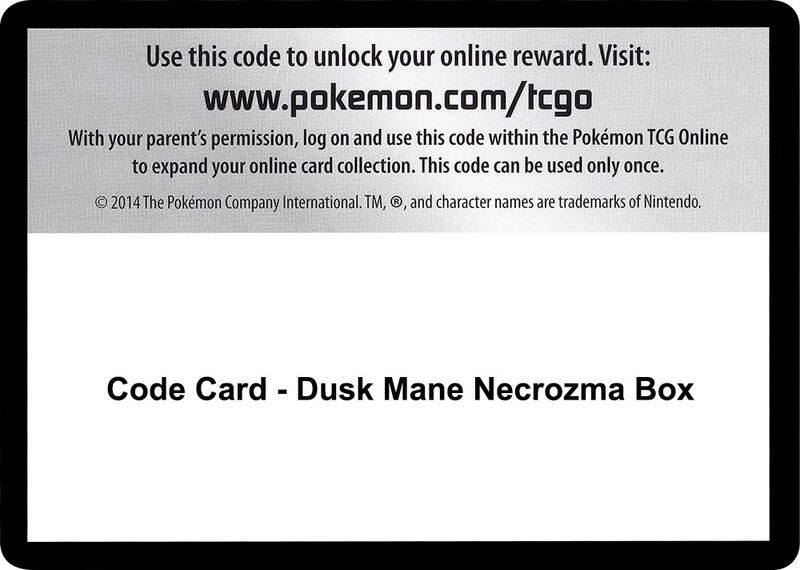 Code Card - Dusk Mane Necrozma Box